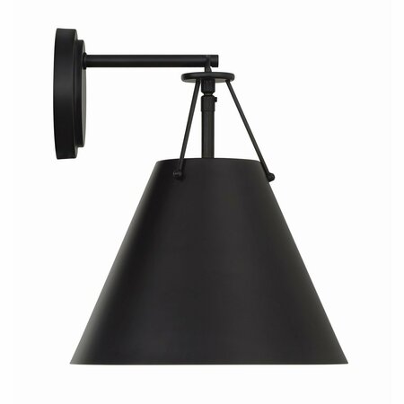 CRYSTORAMA Xavier 1 Light Matte Black Task sconce XAV-B8311-MK